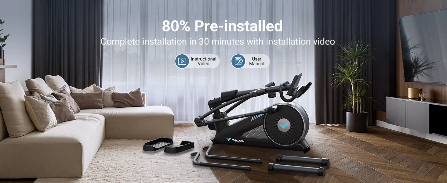MERACH Elliptical Machine Elliptical Machine Home Hyper-Quiet Magnetic Drive System 16Levels Adjustable Resistance MERACH App