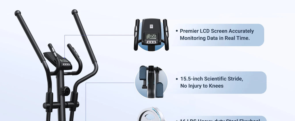 MERACH Elliptical Machine Elliptical Machine Home Hyper-Quiet Magnetic Drive System 16Levels Adjustable Resistance MERACH App