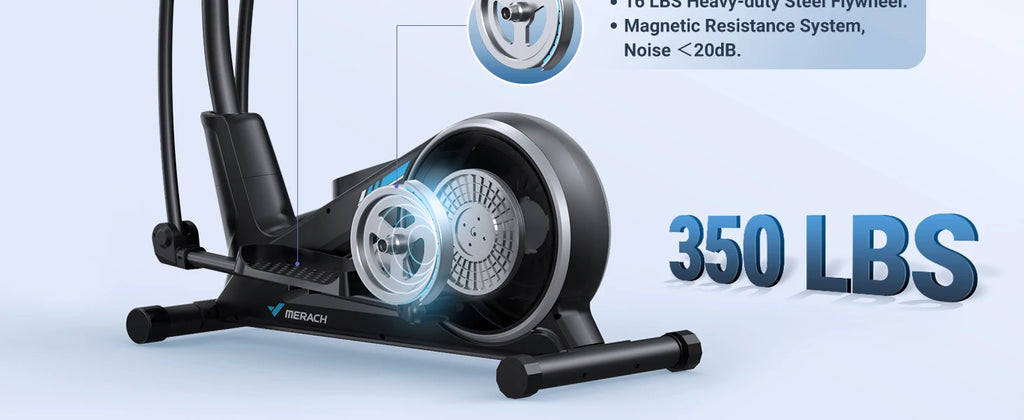 MERACH Elliptical Machine Elliptical Machine Home Hyper-Quiet Magnetic Drive System 16Levels Adjustable Resistance MERACH App