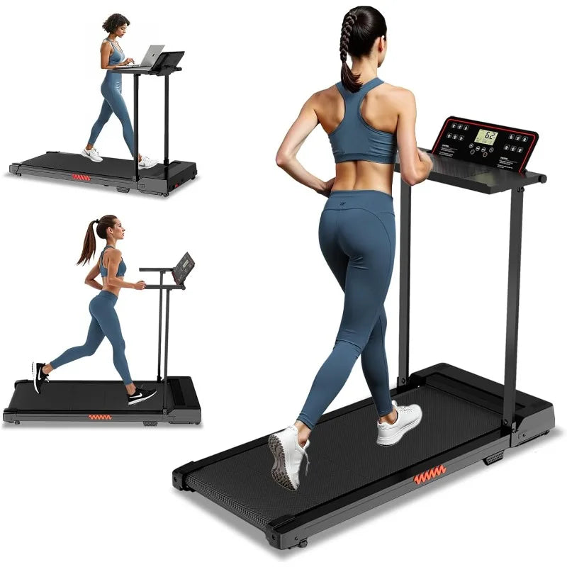 Treadmill with Handles, Treadmills for Small Spaces, 3.0HP Walking Pad Treadmills with Handle Bar & LED Display, Treadmill