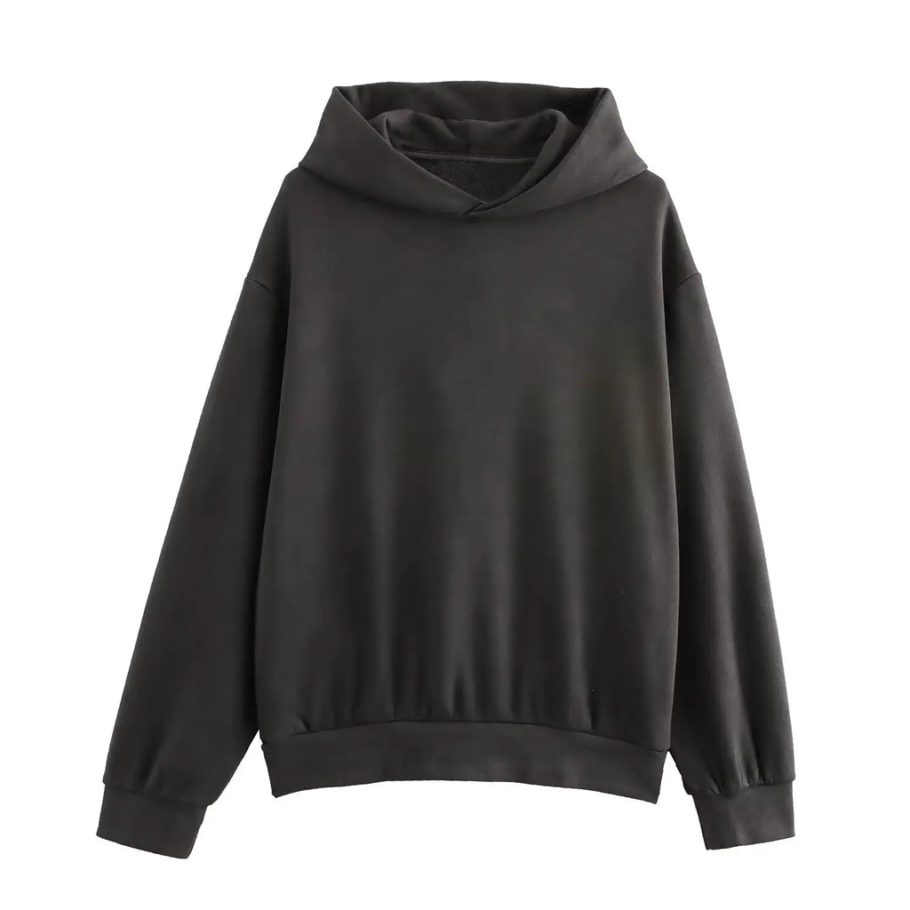 2025 Autumn/Winter new  women's multi-color selection classic simple all-in-one hooded loose long-sleeved hoodie sweatpants