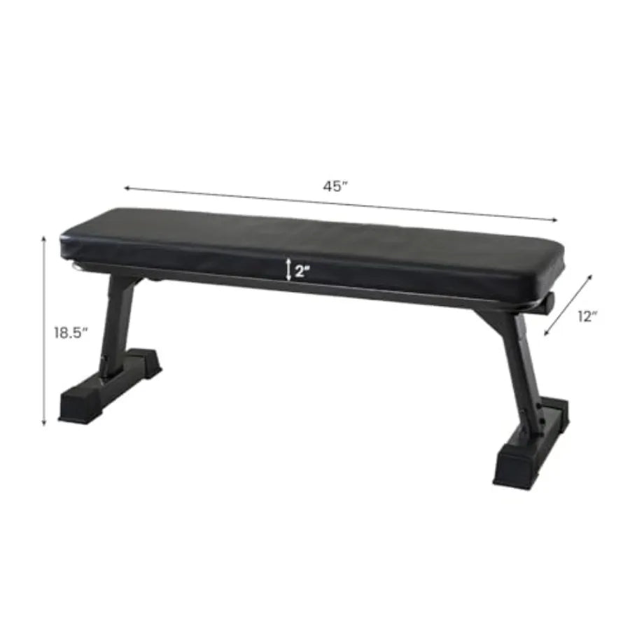Gym Quality Foldable Flat Bench for Multi-Purpose Weight Training and Ab Exercises