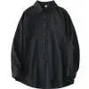 New 2022 Design Sensibility Women's Long Sleeve Black Shirt Underbase Top Korean Style Lapel Spring Autumn Fashion Clothing