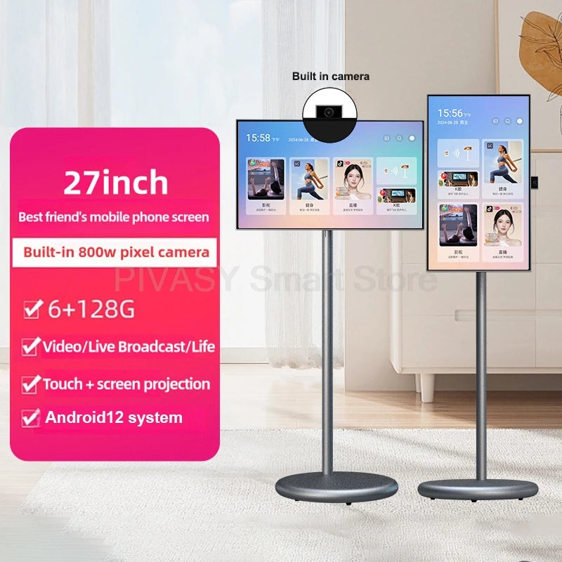 Popular 21.5 Inch Portable Smart Tv Smart Display Touch Screen Android 12 Indoor Conference Mobile Monitor for Gym Gaming Live