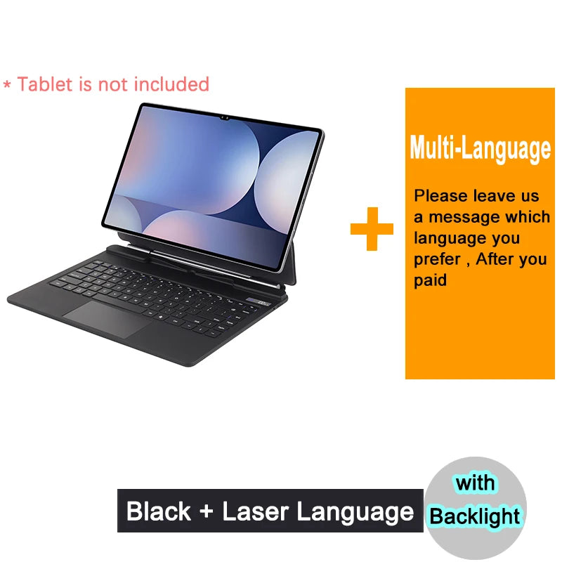 Bluetooth Magic Keyboard Case For Galaxy Tab S10 S9 S8 Ultra 14.6 Tablet Case Russian Arabic Spanish Portuguese French Keyboard