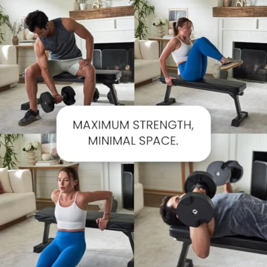Gym Quality Foldable Flat Bench for Multi-Purpose Weight Training and Ab Exercises