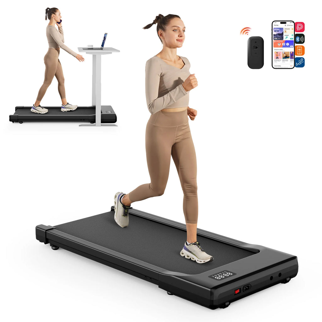 Walking Pad Under Desk Treadmill 2 in 1 Portable Treadmill with Remote Control LED Display 2.5HP Walkingpad for Home&Office