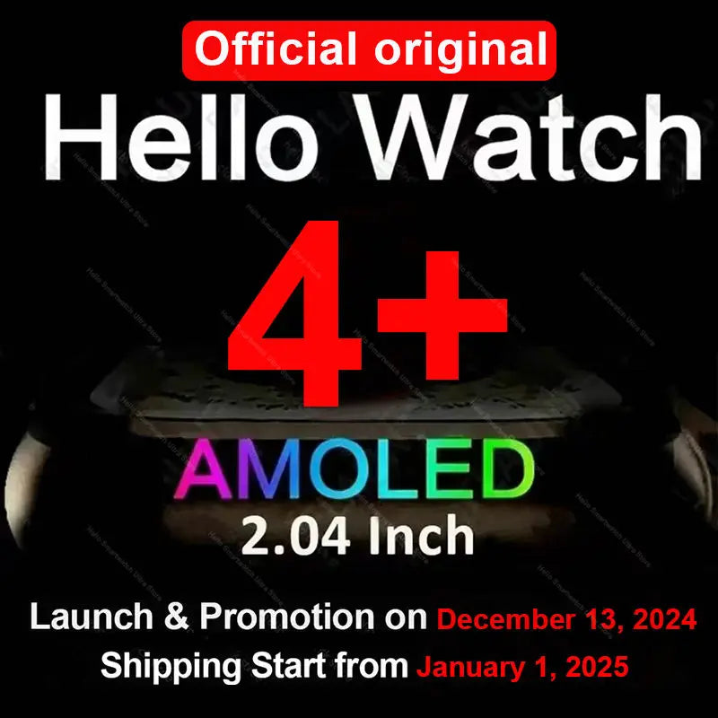 Smartwatch 2025 Original Hello Watch 4 Plus ULTRA 2 49mm 4G ROM NFC GPT GPS Compass Clock Bluetooth Call Smart Watch Men 3 Plus