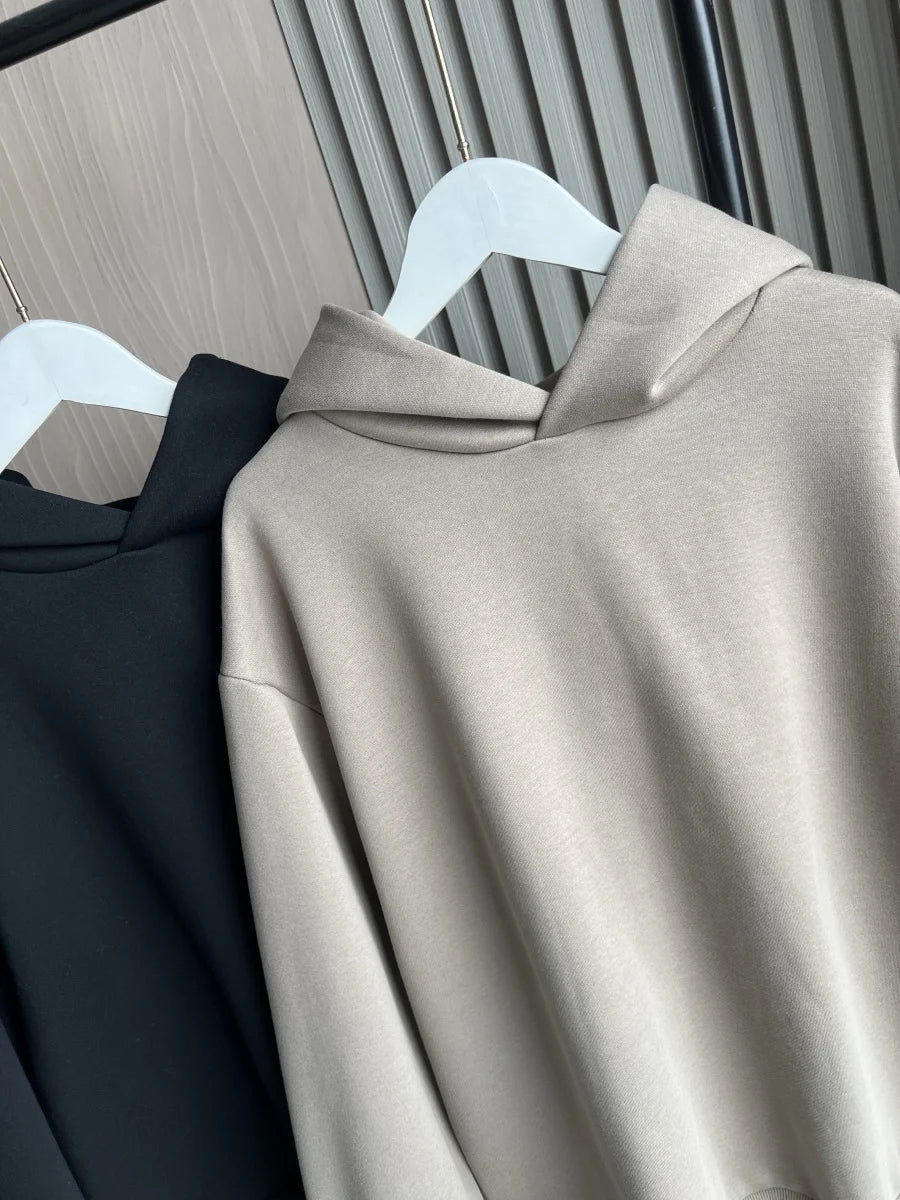 2025 Autumn/Winter new  women's multi-color selection classic simple all-in-one hooded loose long-sleeved hoodie sweatpants