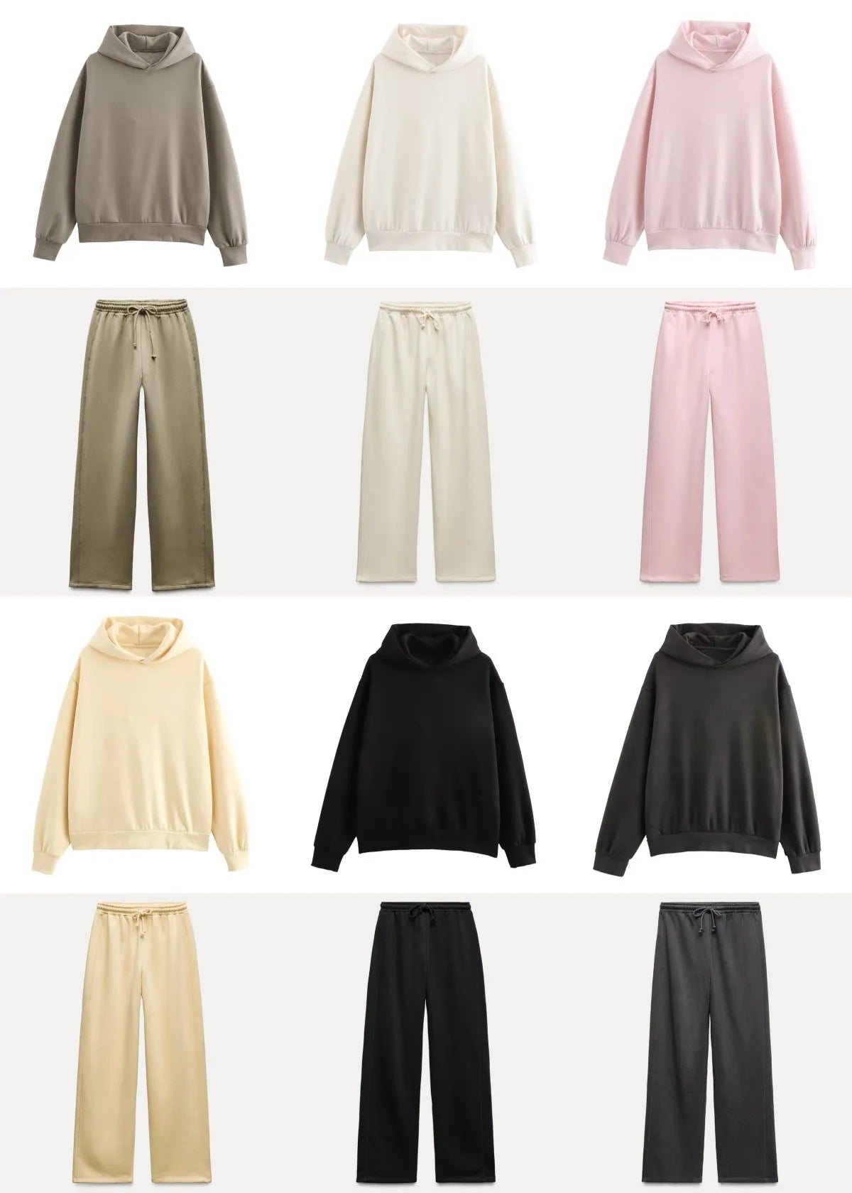 2025 Autumn/Winter new  women's multi-color selection classic simple all-in-one hooded loose long-sleeved hoodie sweatpants