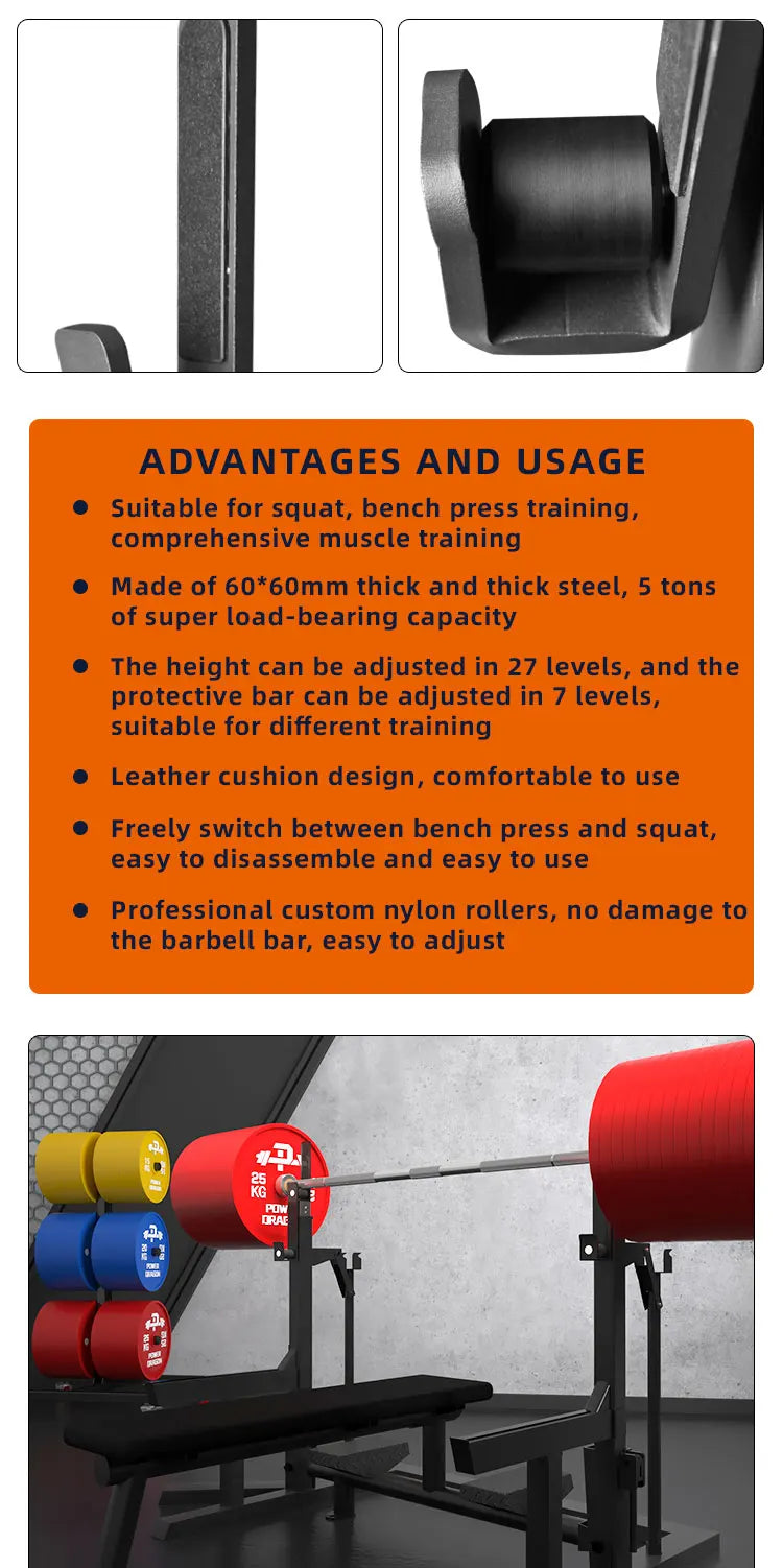 Gym Home Equipment Weightlifting Heavy Duty Adjustable Gym Bench IPF Combo Rack - Competition fitness accessories 2