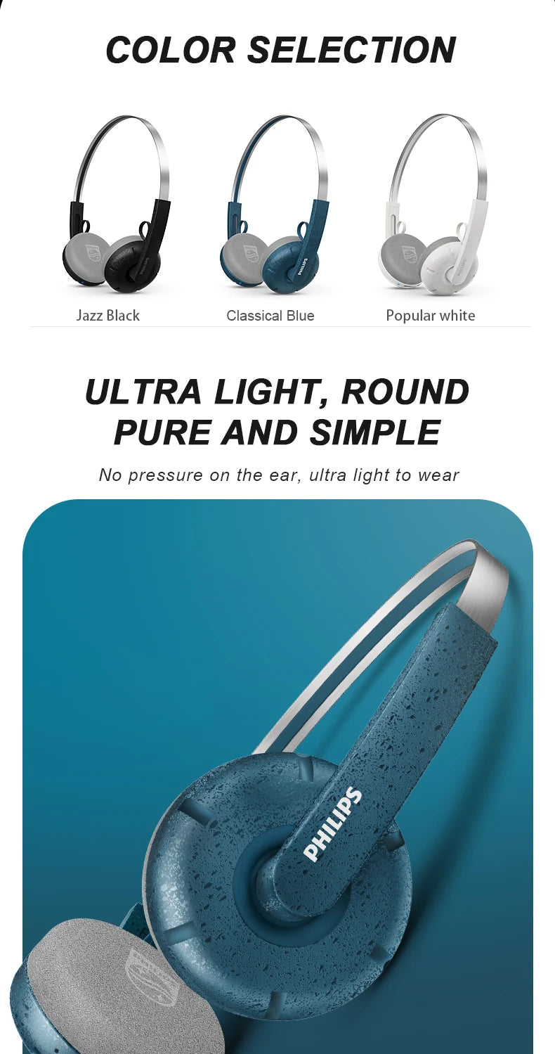 PHILIPS TAH 2000 over-ear wireless Bluetooth headphones feature a retro design  smart noise-cancelling headphones for calls