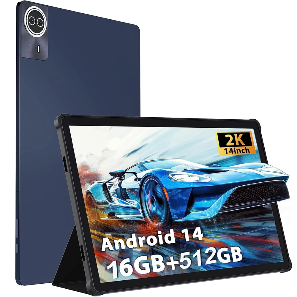 2025 Original New 14.1 Inch Big Screen 1920x1200 16GB +512GB ROM Tablets Android 14 Octa Core 4G LTE  Type-C GPS 12000mAH
