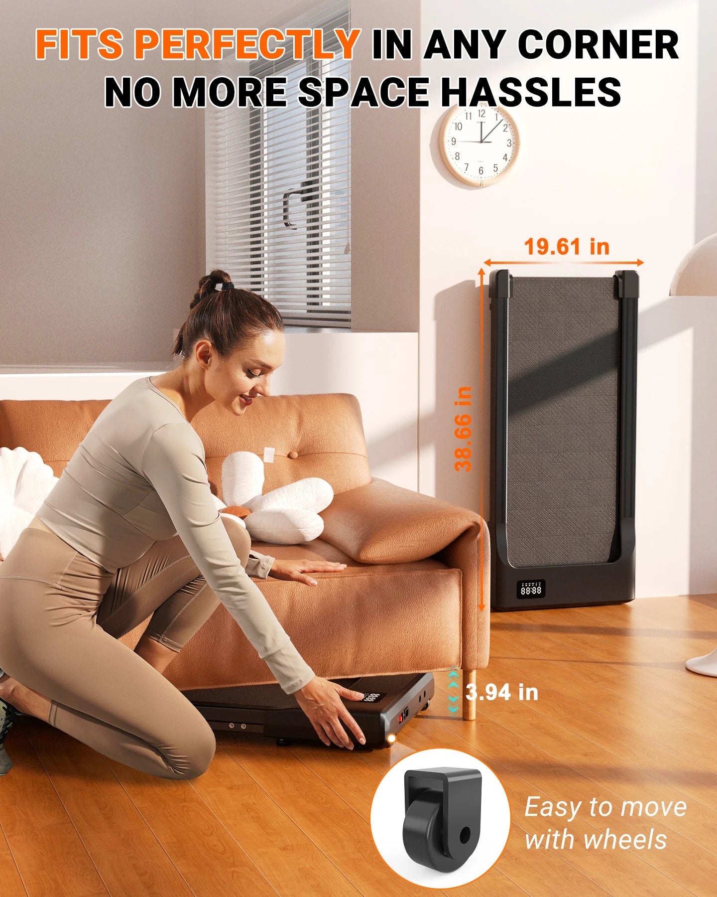 Walking Pad Under Desk Treadmill 2 in 1 Portable Treadmill with Remote Control LED Display 2.5HP Walkingpad for Home&Office