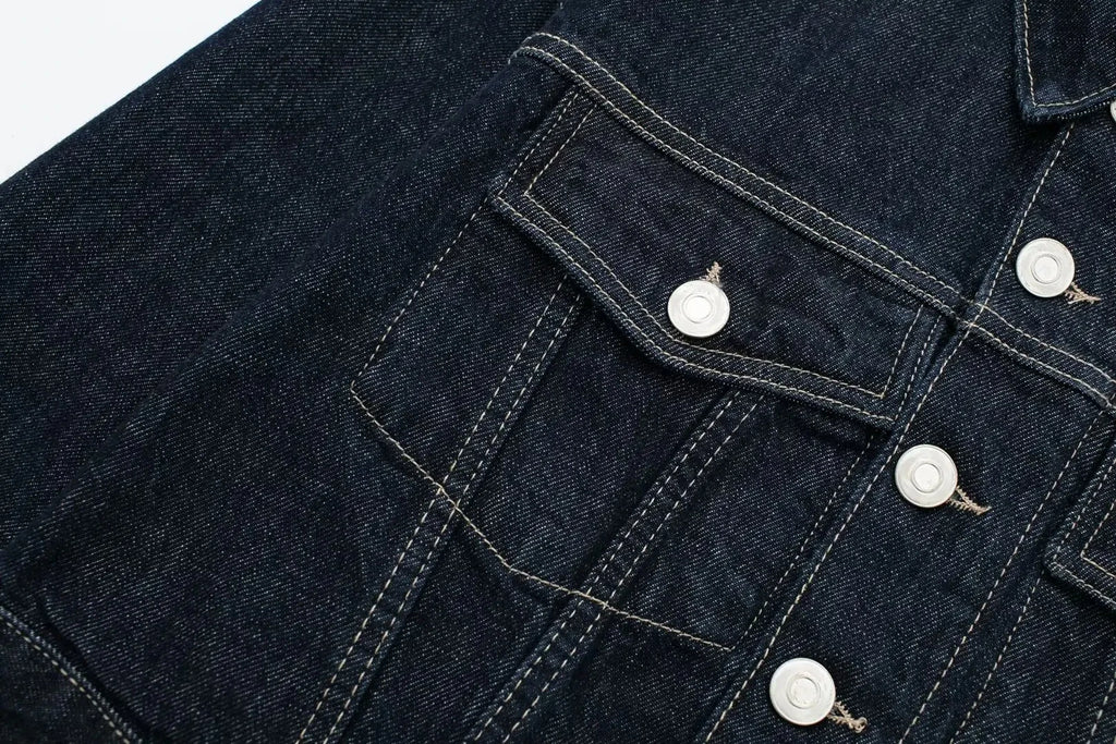 HH Women Fashion Denim Set Casual Lapel Long Sleeve Crop Jacket Buttons Female Vintage Wide Leg Loose Jeans Long Pants