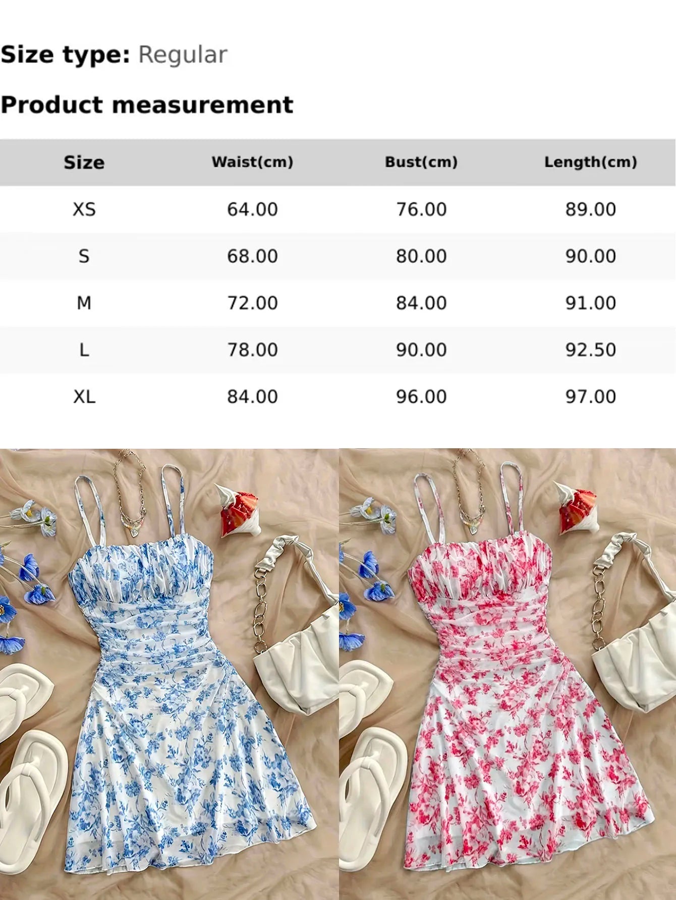 Y2K Women's Dress Floral Ruched Spaghetti Strap Sundress Mesh A Line Flowy Boho Dress