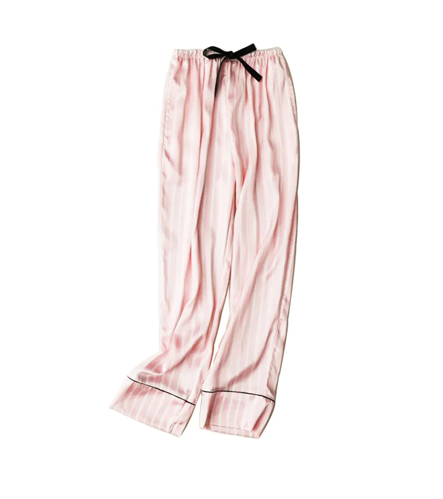 Pajama Sets Woman 7Pcs/Set Pyjamas Sexy Pink Striped Sleepwear Sumptuous Cute Loungewear