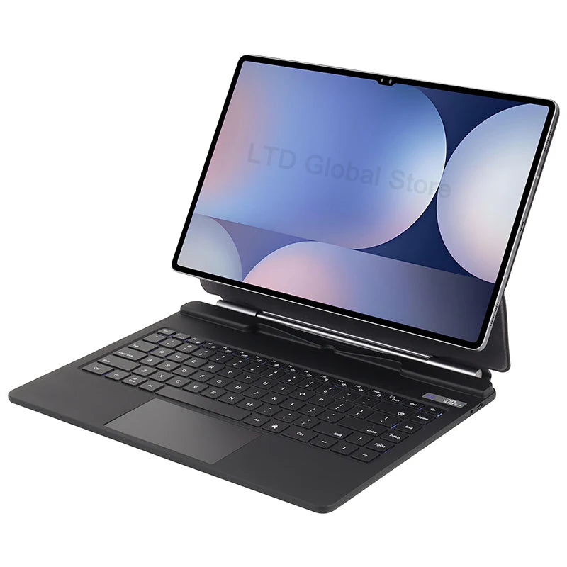 Bluetooth Magic Keyboard Case For Galaxy Tab S10 S9 S8 Ultra 14.6 Tablet Case Russian Arabic Spanish Portuguese French Keyboard