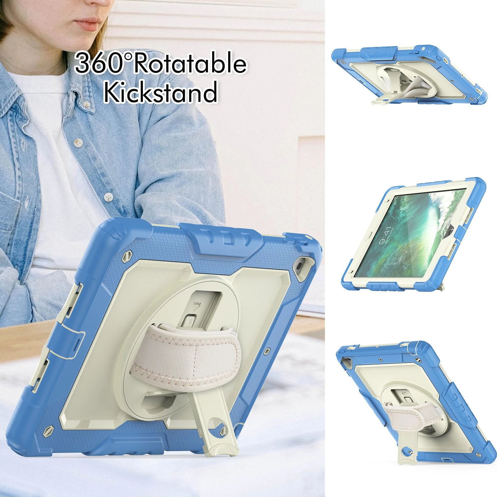 360 Rotating Tablet Case for IPad Air 4 5 10th 10.9 2022 Mini 6 Pro 9.7 9th 8th 7th 10.2 11 2020 2021 2018 Protective Cover