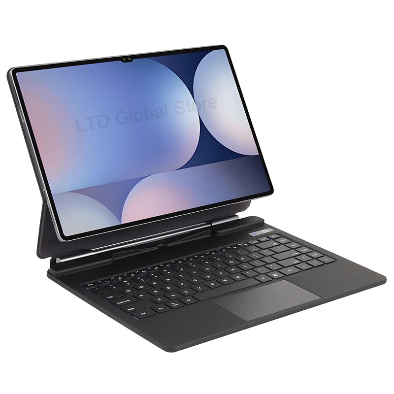 Bluetooth Magic Keyboard Case For Galaxy Tab S10 S9 S8 Ultra 14.6 Tablet Case Russian Arabic Spanish Portuguese French Keyboard