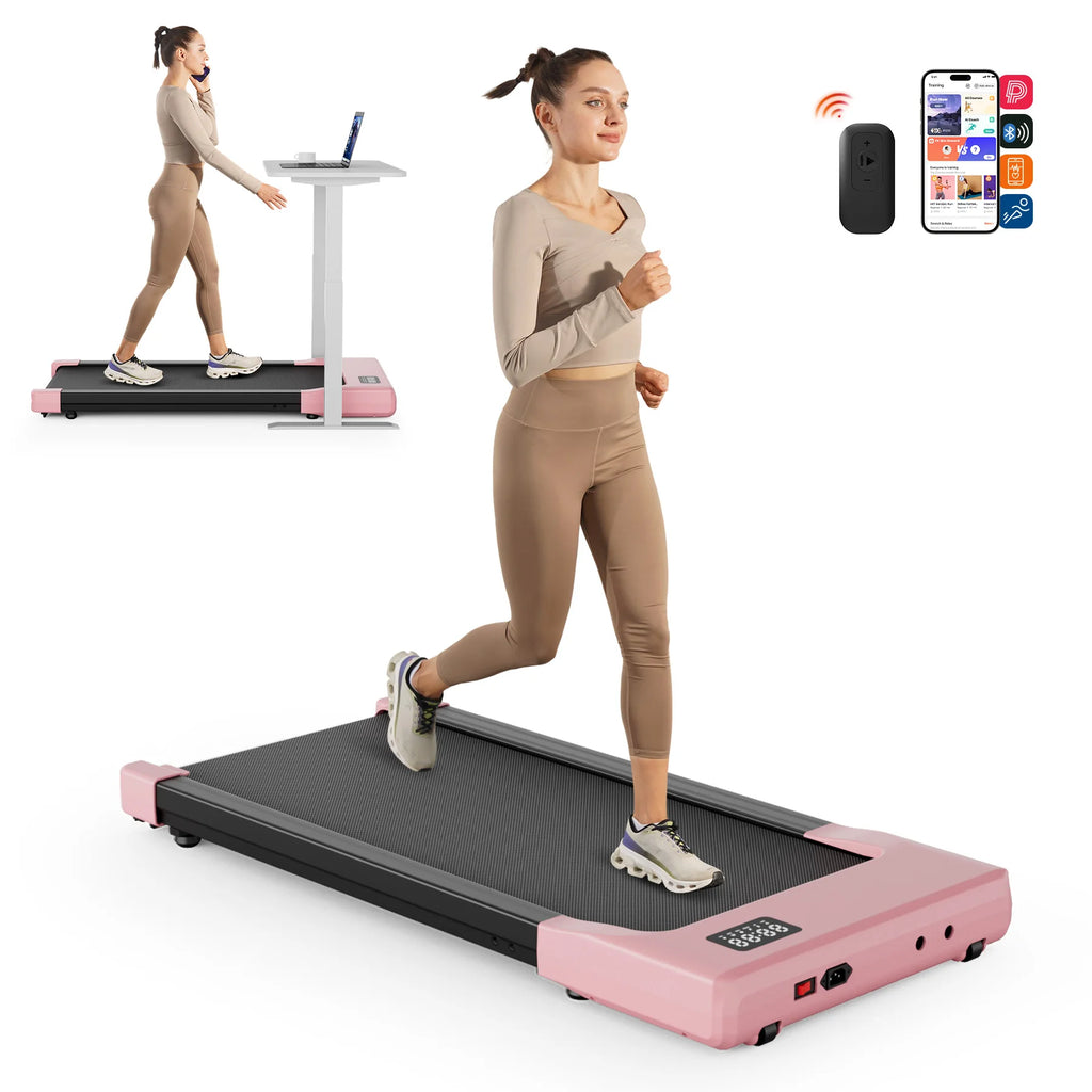 Walking Pad Under Desk Treadmill 2 in 1 Portable Treadmill with Remote Control LED Display 2.5HP Walkingpad for Home&Office