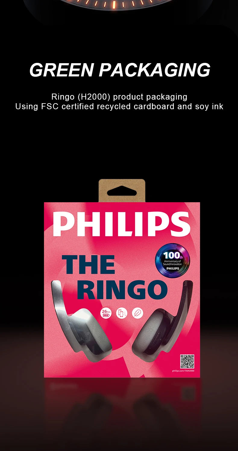 PHILIPS TAH 2000 over-ear wireless Bluetooth headphones feature a retro design  smart noise-cancelling headphones for calls