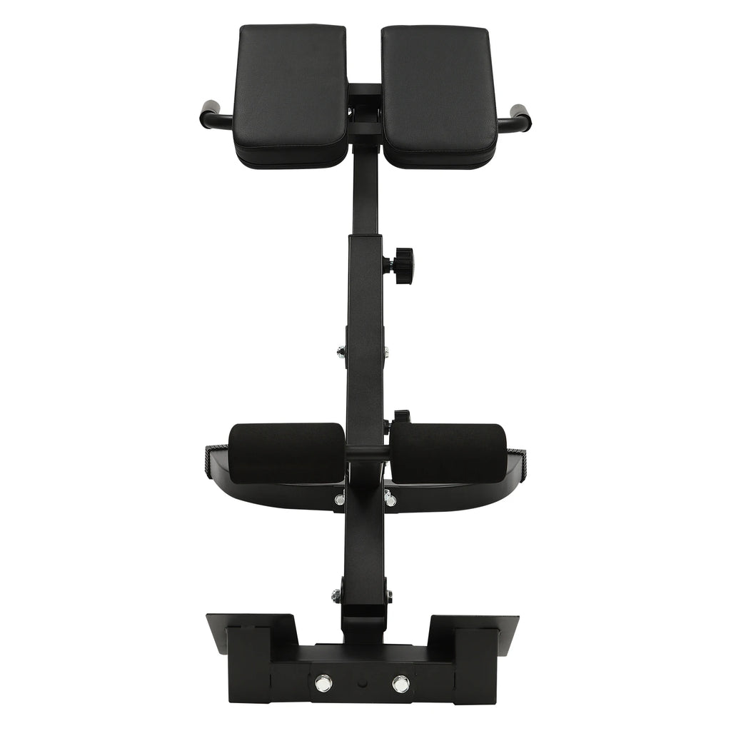 Multi-Functional Roman Chair Black Foam Rubber PU Sponge Steel for Full Body Workout