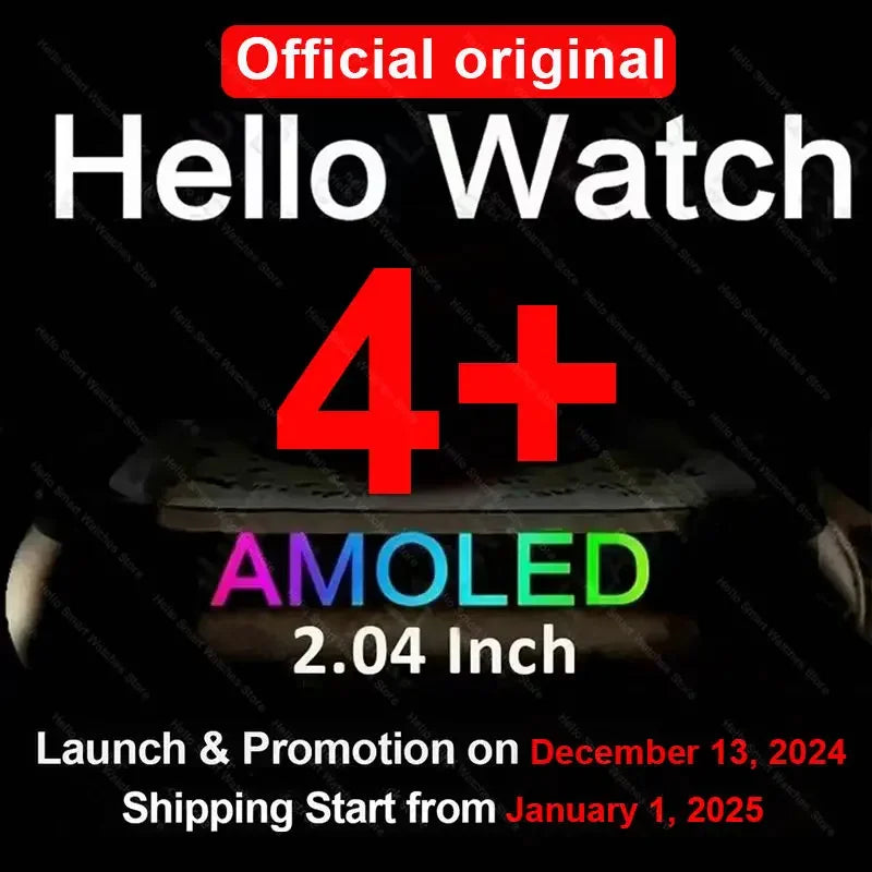 Smartwatch 2025 Original Hello Watch 4 Plus ULTRA 2 49mm 4G ROM NFC GPT GPS Compass Clock Bluetooth Call Smart Watch Men 3 Plus