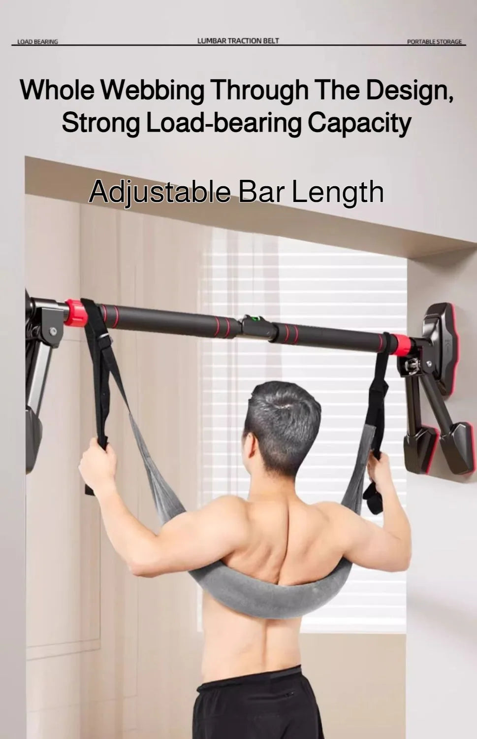 Home Lumbar Traction Belt Horizontal Bar Stretch Lumbar Suspension Belt Auxiliary Disc Protrusion Stretching Soothing Waist Belt