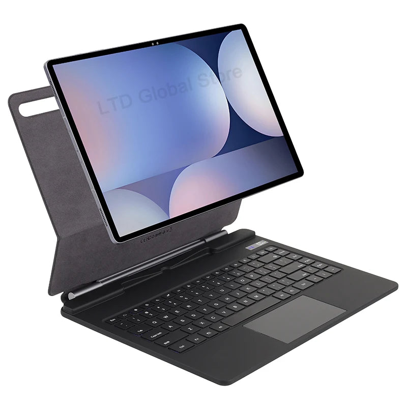 Bluetooth Magic Keyboard Case For Galaxy Tab S10 S9 S8 Ultra 14.6 Tablet Case Russian Arabic Spanish Portuguese French Keyboard