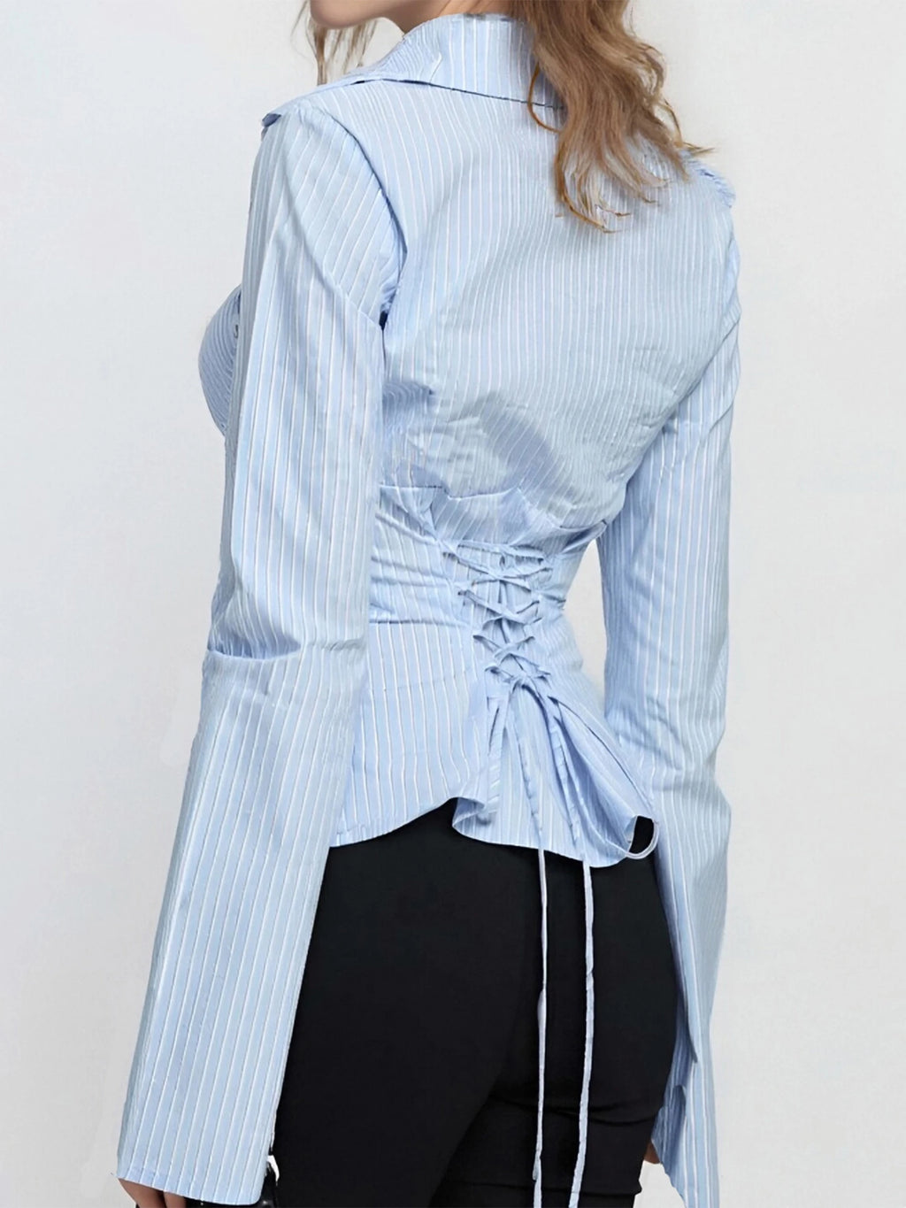 Women Plaid Blouse Casual Checkered Shirt Long Sleeve Button-down Tie-up Elegant Top Autumn Fashion Wear