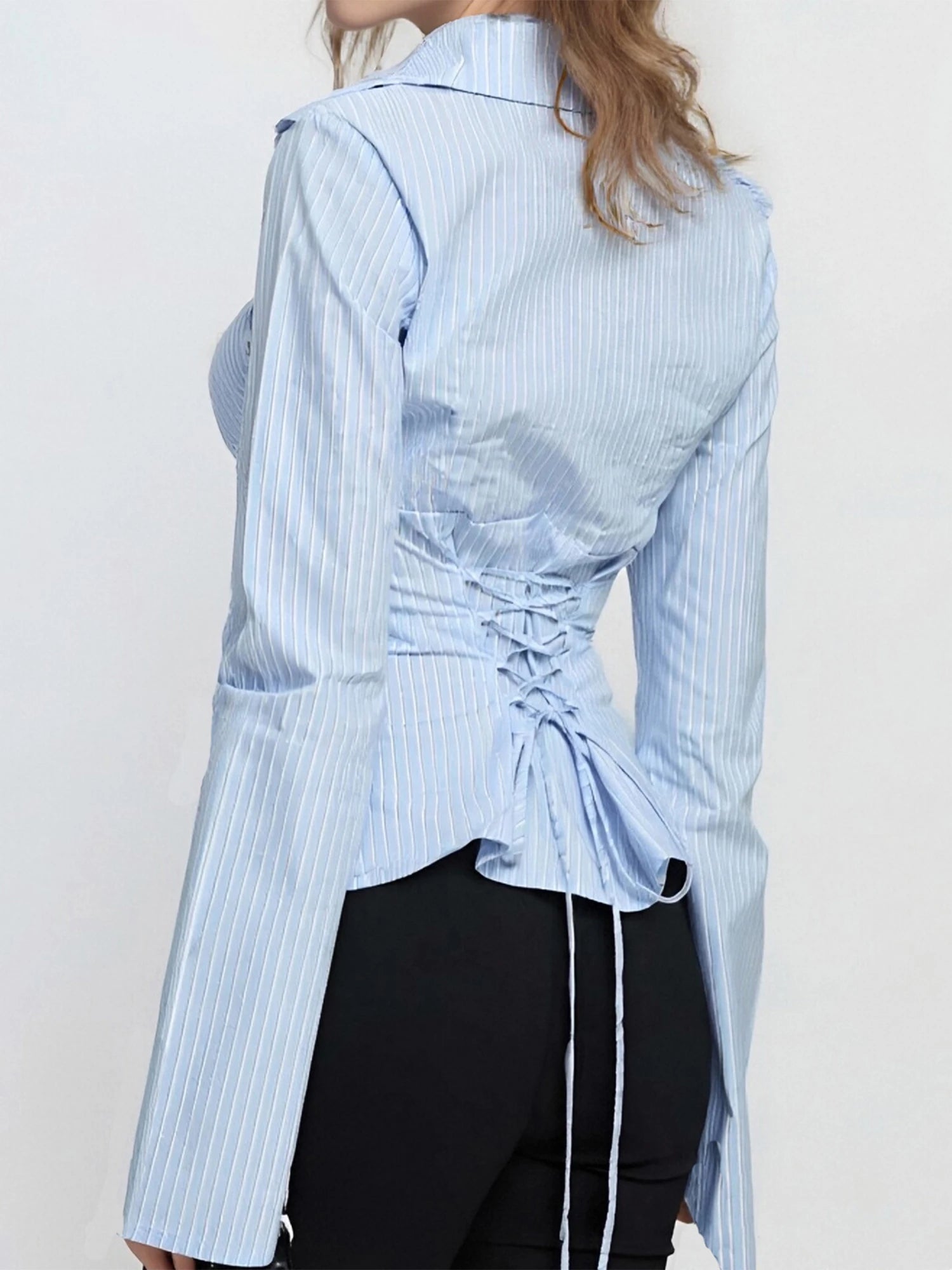 Women Plaid Blouse Casual Checkered Shirt Long Sleeve Button-down Tie-up Elegant Top Autumn Fashion Wear