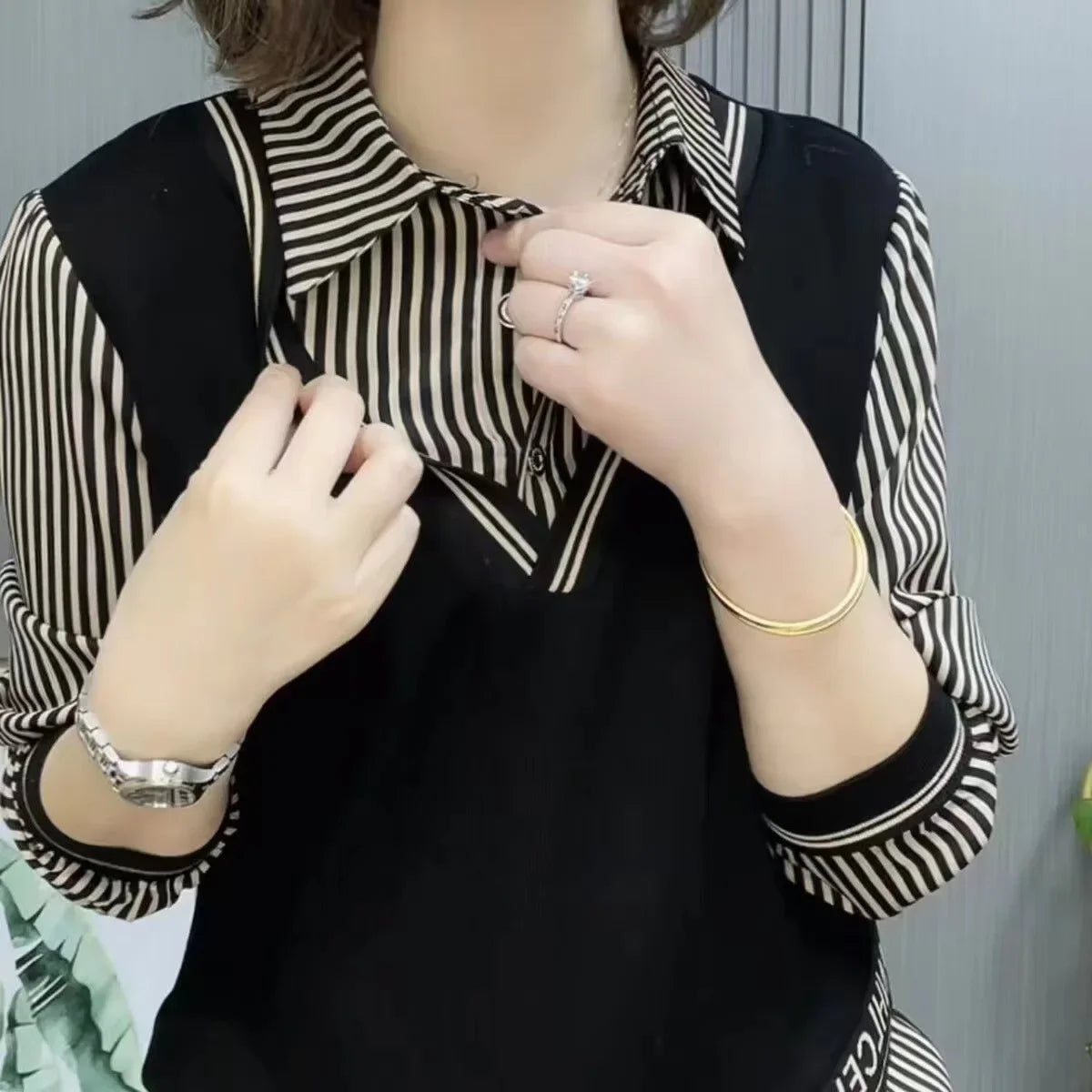 Loose Women's Shirt Mommy Style Spring Summer Fashion Middle-Aged And Elderly Women's Loose Fit Button-Up Top for Mothers