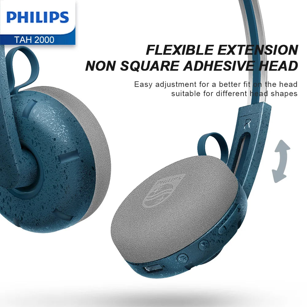 PHILIPS TAH 2000 over-ear wireless Bluetooth headphones feature a retro design  smart noise-cancelling headphones for calls