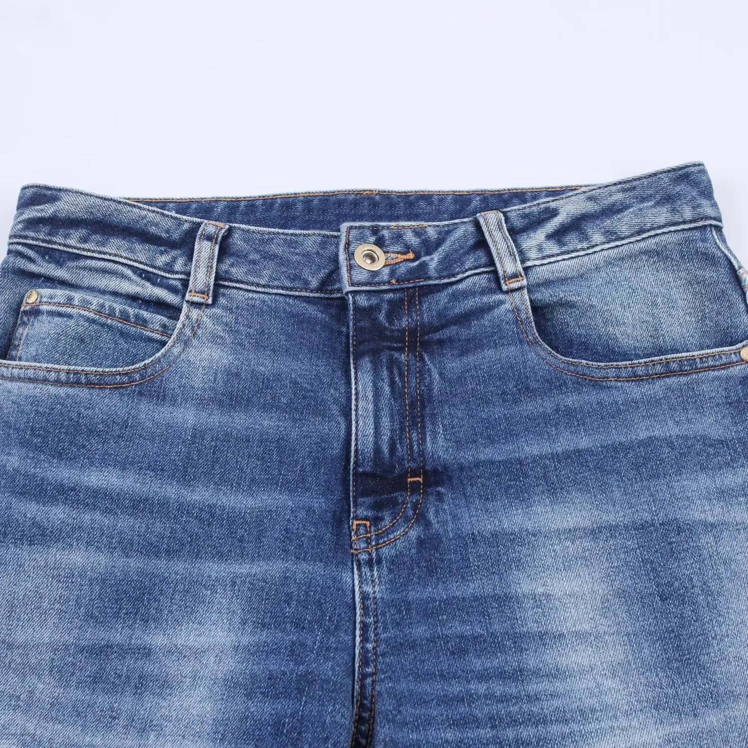 HH Women Denim Pant Sets Long Sleeves Belt Turn-Down Collar Coats+Loose Zipper Pockets High Waist Hemming Autumn Trousers