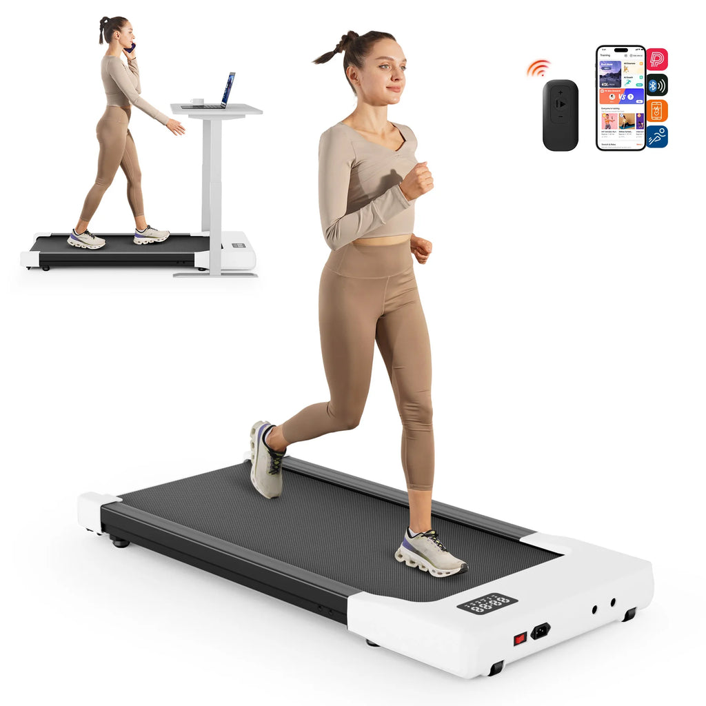 Walking Pad Under Desk Treadmill 2 in 1 Portable Treadmill with Remote Control LED Display 2.5HP Walkingpad for Home&Office