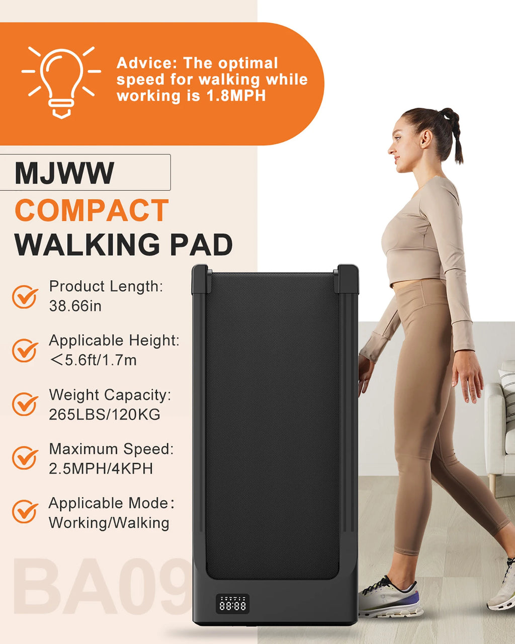 Walking Pad Under Desk Treadmill 2 in 1 Portable Treadmill with Remote Control LED Display 2.5HP Walkingpad for Home&Office