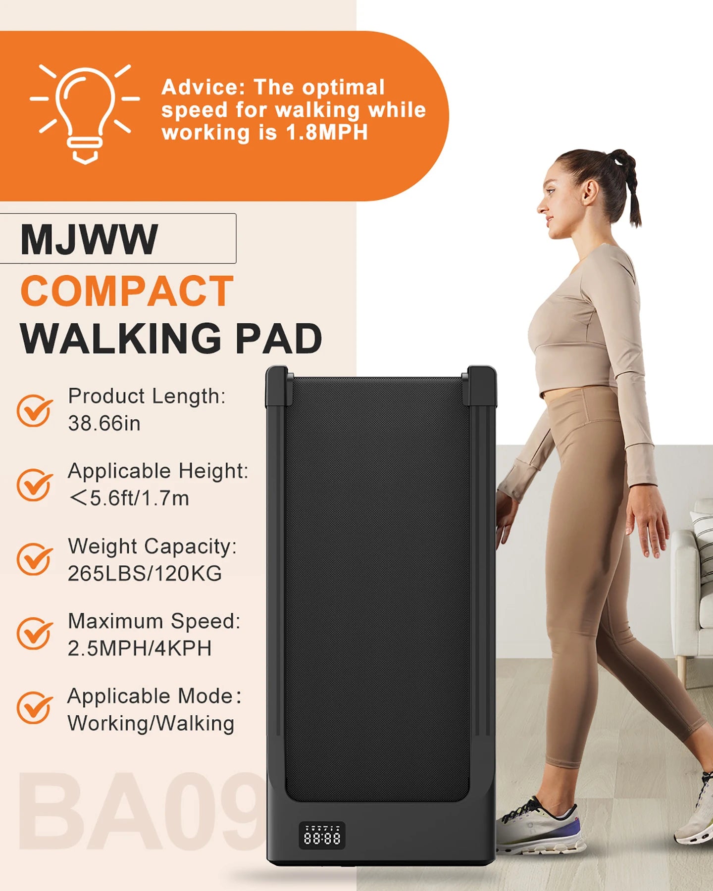 Walking Pad Under Desk Treadmill 2 in 1 Portable Treadmill with Remote Control LED Display 2.5HP Walkingpad for Home&Office