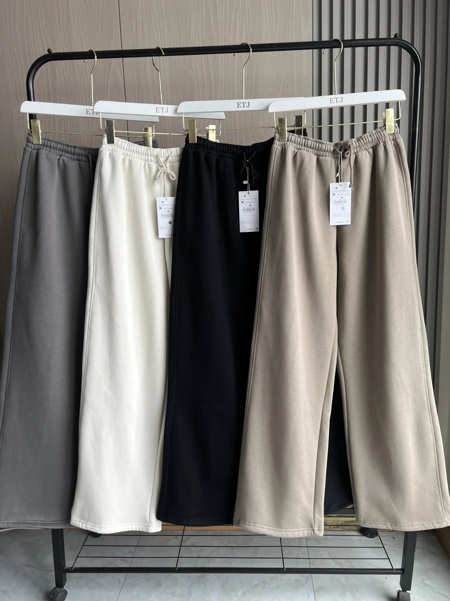 2025 Autumn/Winter new  women's multi-color selection classic simple all-in-one hooded loose long-sleeved hoodie sweatpants