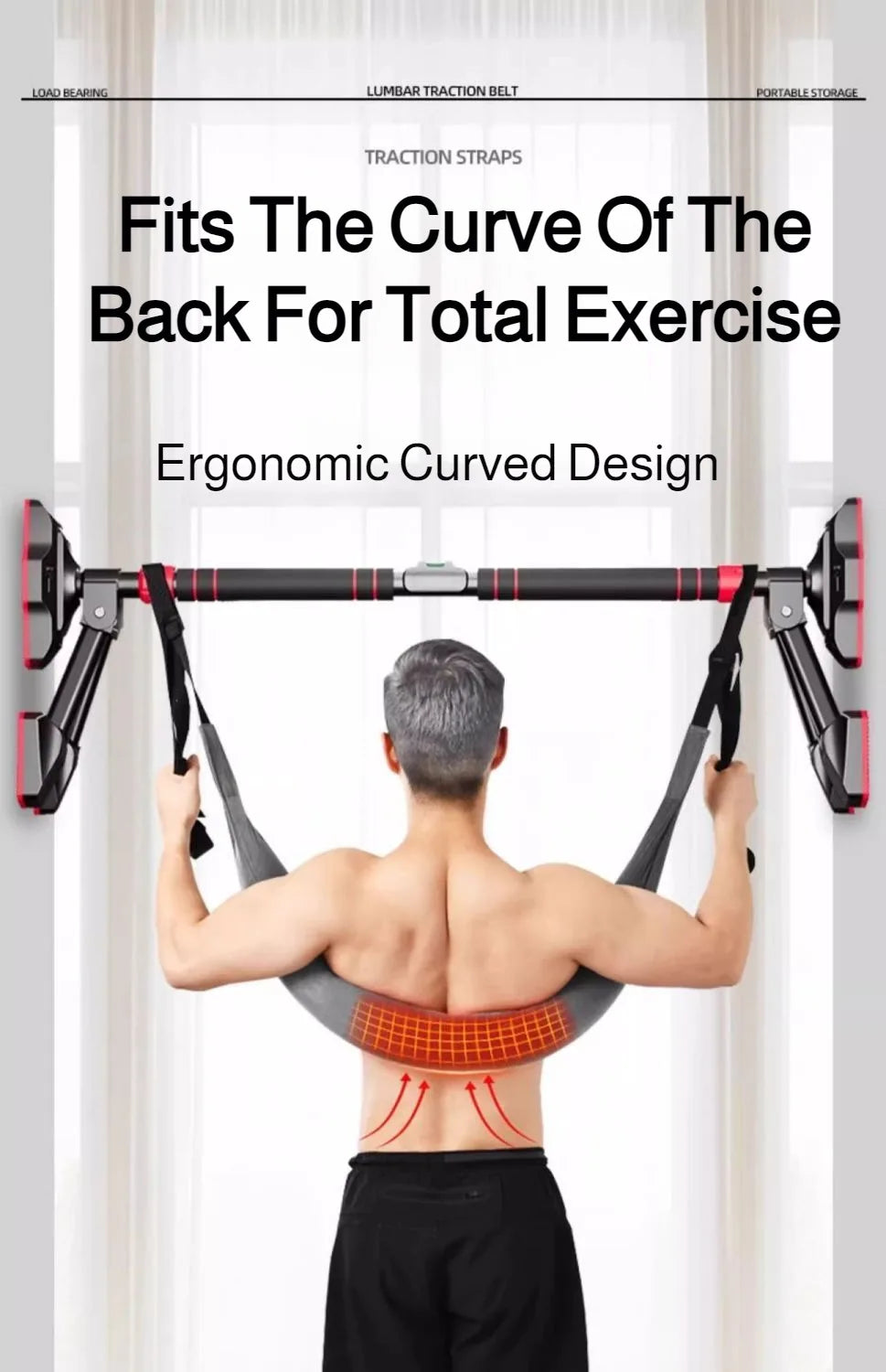 Home Lumbar Traction Belt Horizontal Bar Stretch Lumbar Suspension Belt Auxiliary Disc Protrusion Stretching Soothing Waist Belt