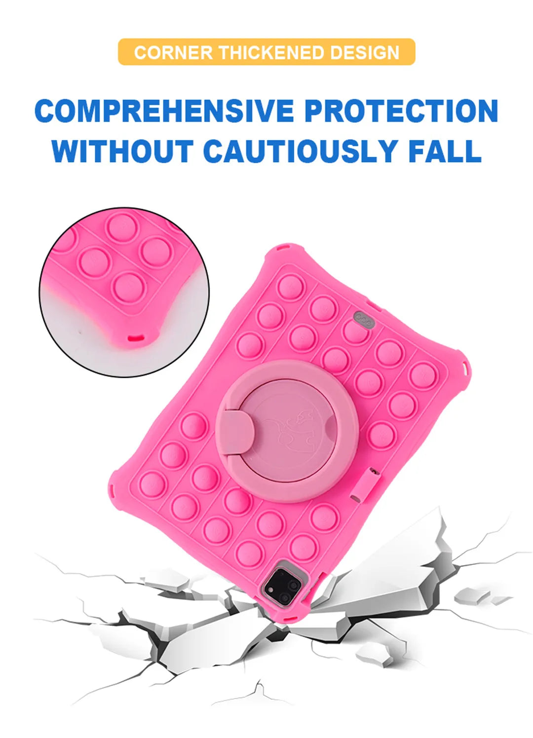 For iPad 10th Generation 2022 Case Soft Bubble Silicone Kids Cover For iPad 10 2022 Tablet 10.9 Inch Stand Case Shoulder Strap