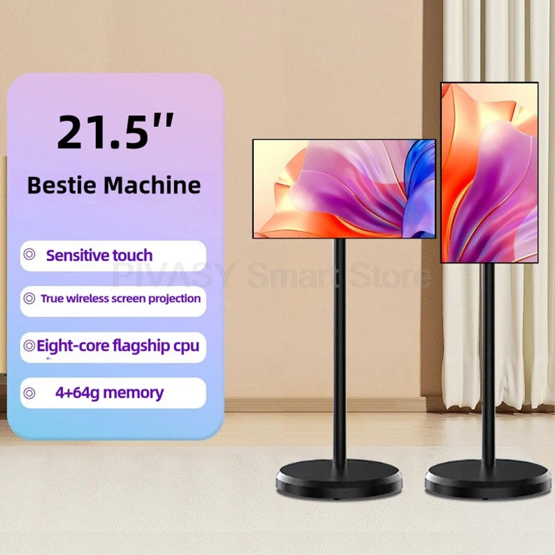 Popular 21.5 Inch Portable Smart Tv Smart Display Touch Screen Android 12 Indoor Conference Mobile Monitor for Gym Gaming Live