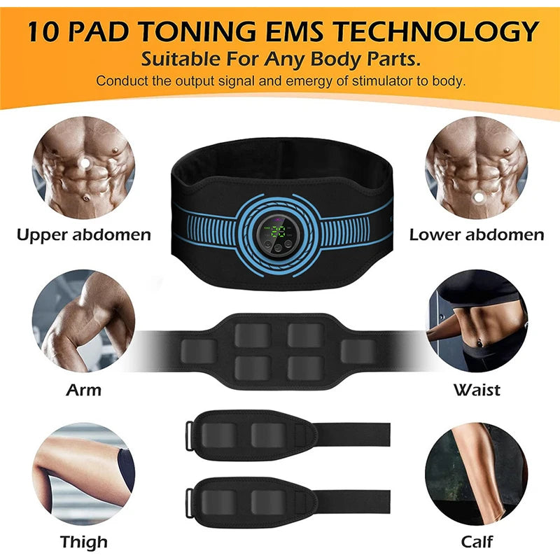 New smart EMS sports waist belt, abdominal muscle patch, home gym fitness equipment, body shaping weight loss belt