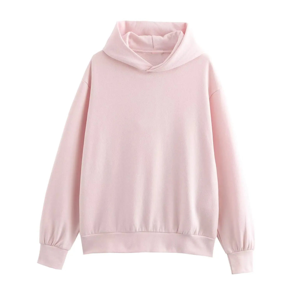 2025 Autumn/Winter new  women's multi-color selection classic simple all-in-one hooded loose long-sleeved hoodie sweatpants