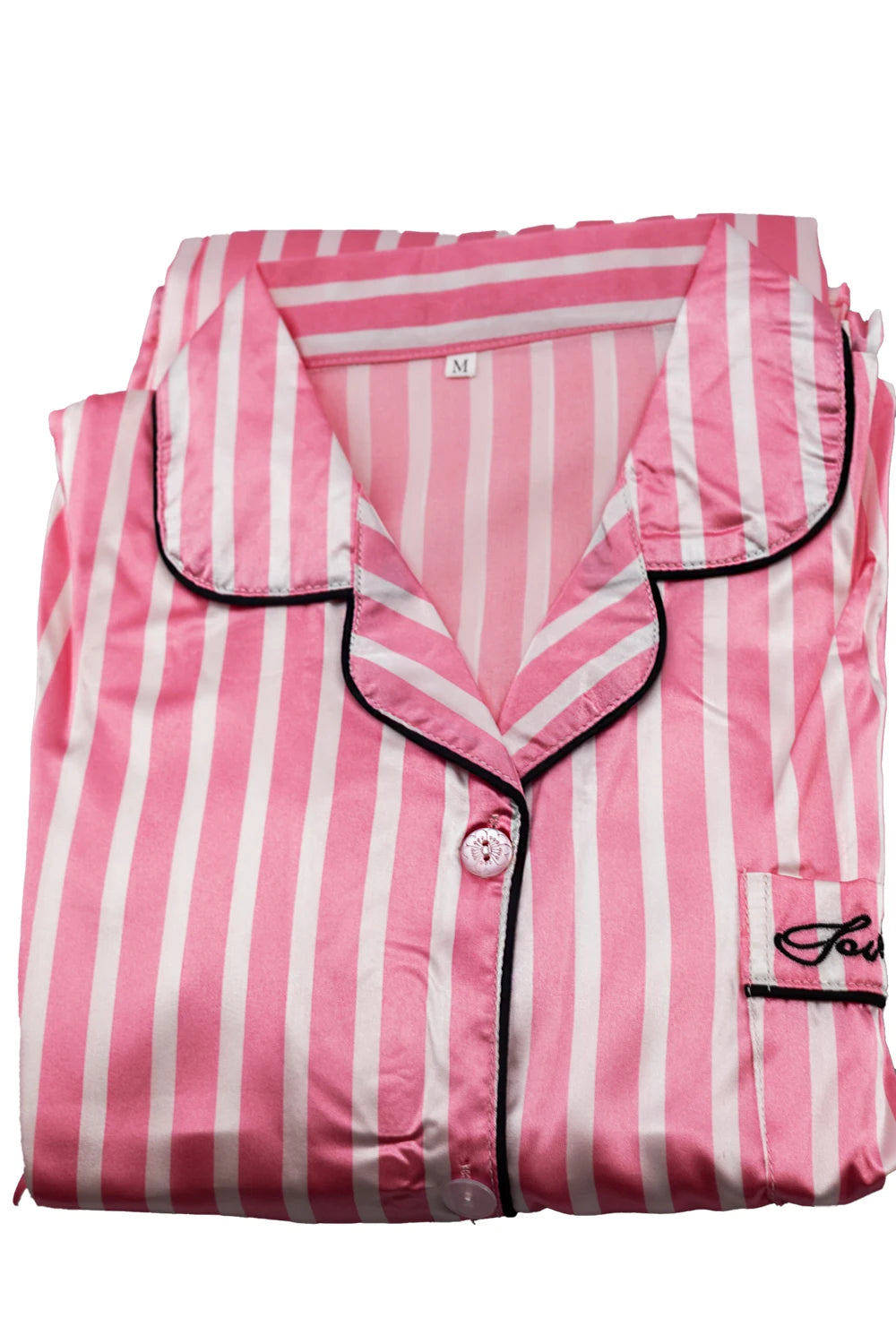 Pajama Sets Woman 7Pcs/Set Pyjamas Sexy Pink Striped Sleepwear Sumptuous Cute Loungewear