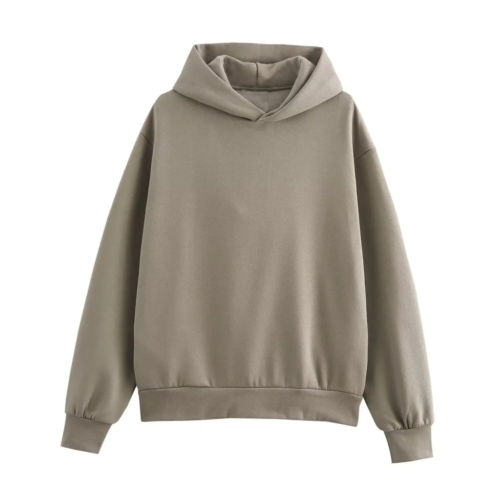 2025 Autumn/Winter new  women's multi-color selection classic simple all-in-one hooded loose long-sleeved hoodie sweatpants