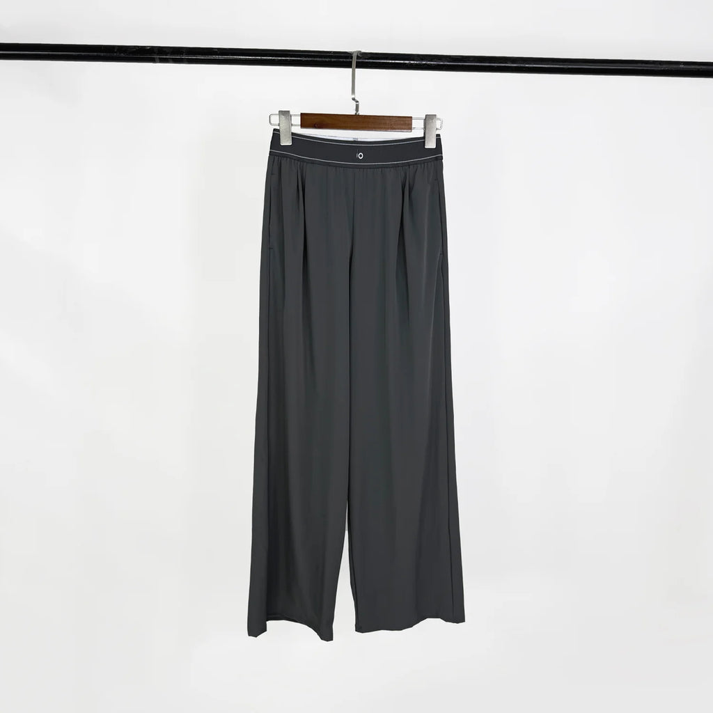 Summer Thin Qui Dry Breathable Loose Casual Pants Women's Slimming High Waist Elastic Waist Polyester Fiber Casual Trousers