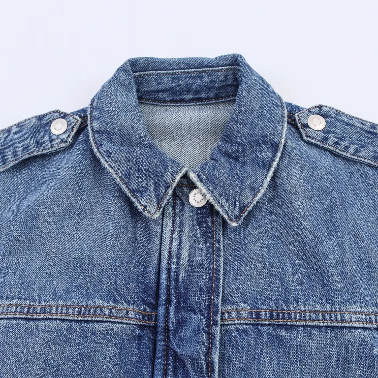 HH Women Denim Pant Sets Long Sleeves Belt Turn-Down Collar Coats+Loose Zipper Pockets High Waist Hemming Autumn Trousers