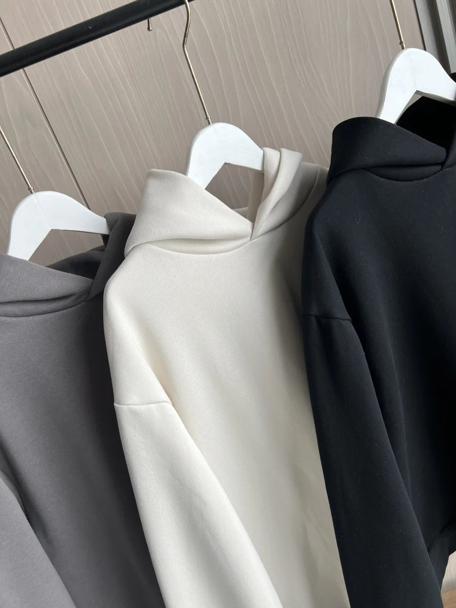 2025 Autumn/Winter new  women's multi-color selection classic simple all-in-one hooded loose long-sleeved hoodie sweatpants