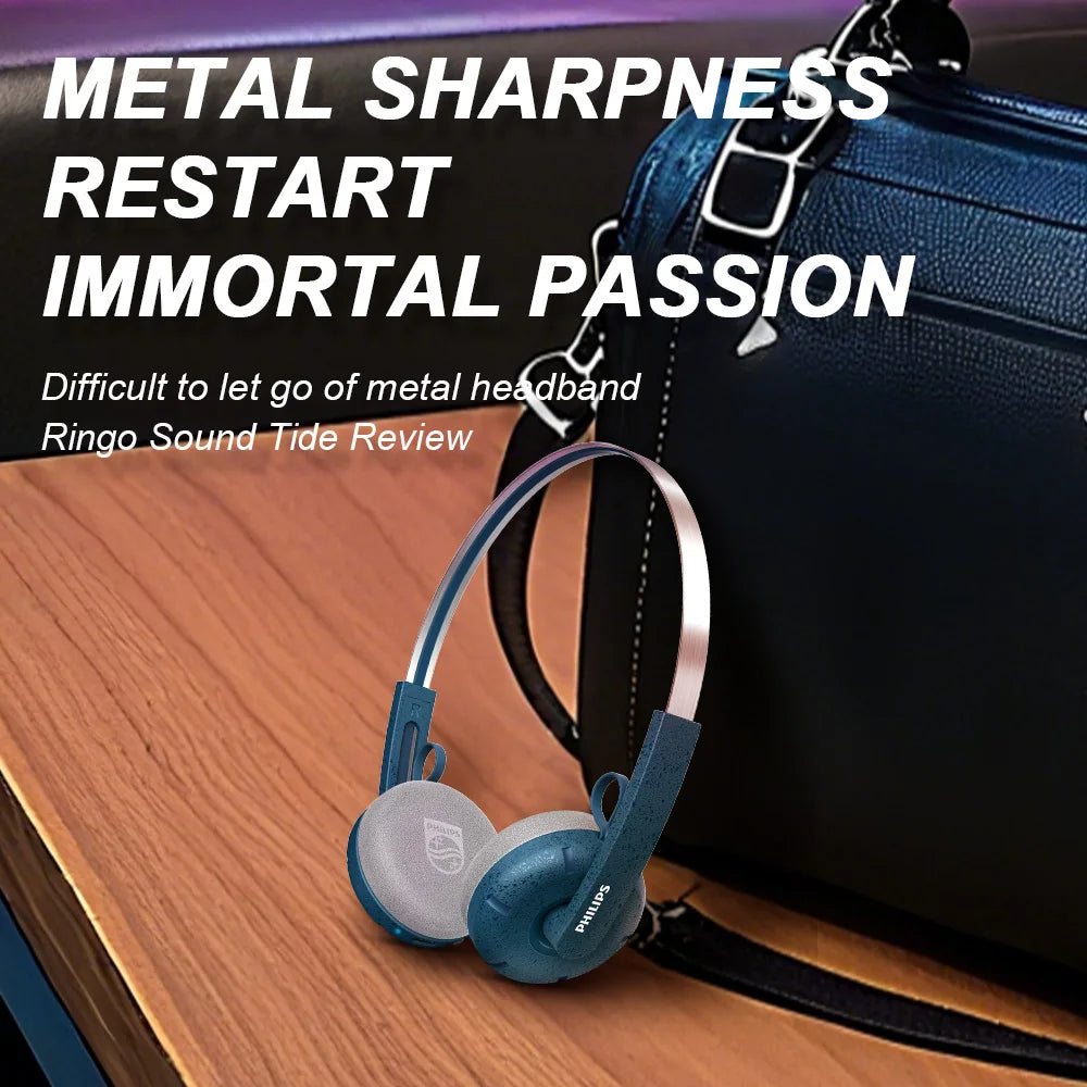 PHILIPS TAH 2000 over-ear wireless Bluetooth headphones feature a retro design  smart noise-cancelling headphones for calls